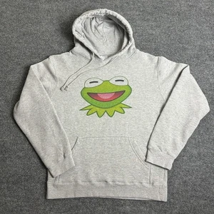 Kermit Hoodie Men's Medium Sweatshirt Gray Sesame Street Frog PBS - Picture 1 of 8