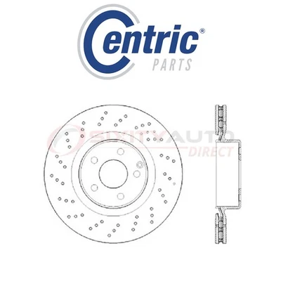 Centric Drilled Disc Brake Rotor for 2012-2016 Mercedes-Benz C250 1.8L 2.0L ov Foto 1 de 4