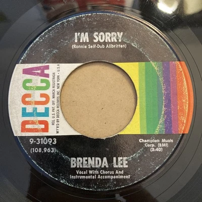 Brenda Lee - I’m Sorry/That’s All You Gotta Do Decca – 9-31093, 1960 *VG VINYL* - Image 1 of 4
