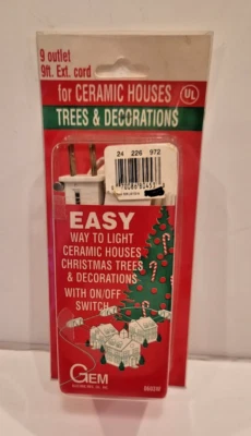 Gem 9 Outlet 9 ft. Extension Cord for Ceramic Houses New in Package - Image 1 of 4