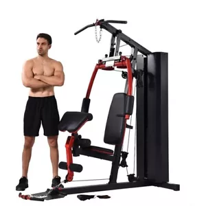 Multi-Station Gym 92 Kg Stack Chest Press Pec Deck Leg Extension & Preacher - Picture 1 of 14
