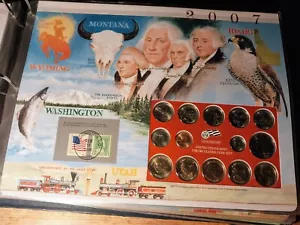 2007 P + D Mint Set's Proof Like Unc 28 Coins + 4 Postal Commemorative Stamps - Picture 1 of 10