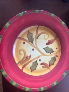 Demdaco Crimson Berries Salad/Dessert Plate RED Has Crazing - Picture 1 of 3