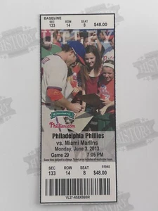 2013 Miami Marlins at Philadelphia Phillies Ticket 6/3/13 - Picture 1 of 1
