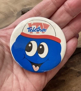 Vintage Plastic Pin Badge ITV Telethon 1980s Television Media Collectible - Picture 1 of 1
