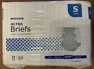 McKesson Ultra Heavy Absorbency Adult Disposable Brief Diapers S Tab Closure 24 - Picture 1 of 6