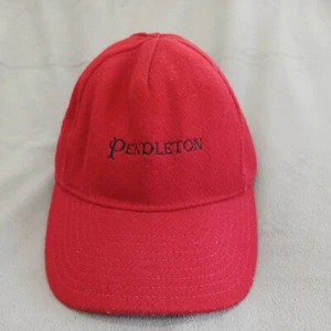 Pendleton Vintage Red Wool Baseball Cap "Outdoorsman" Size 7 1/4 Missing Button - Picture 1 of 7