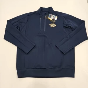 NWT Nashville Predators Men's 1/4 Zip Pullover Shirt Blue Medium New With Tags - Picture 1 of 7