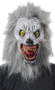 SCARY ALBINO HOMBRE LOBO MONSTRUO MÁSCARA COMPLETA DE LÁTEX CON TRAJE DE PELO MR139001 - Imagen 1 de 1