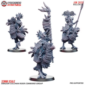 Amazon Culchan Rider with Spear 3x Command Unit Kyoushuneko Miniatures, Aztec - Picture 1 of 1
