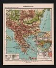Mapa kraju 1929: Kraje bałkańskie. Karta języków narodów. Rumunia Czarnogóra