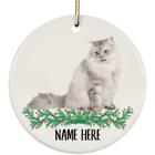Funny Personalized Name Norwegian Forest cat White grey gifts 2023 christmas Tre