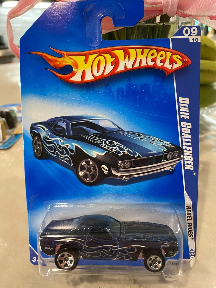 2009 Hot Wheels #145 Rebel Rides 9/10 DIXIE CHALLENGER Drk Blue Variant w/5Spoke - Image 1 of 1