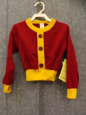 Vtg 1970s NEW NWT Maroon Yellow Ribbed Acrylic Knit Cropped Fall Season Top 6X - Image 1 of 4
