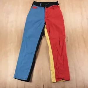 LAZY OAF x David Mendez Alonso colorblock stretch denim mom jeans sz 26 tag - Picture 1 of 6