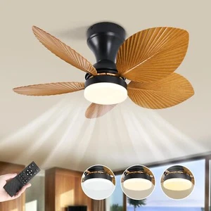 26 Inch Tropical Ceiling Fan with Light and Remote, Outdoor Gazebo Patio Palm... - Picture 1 of 9