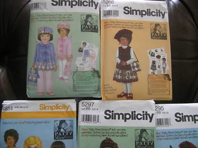 Lot of 5 Simplicity Patty Reed Designs Sewing Patterns Collection  Child Sz. 5-8 - Image 1 of 4