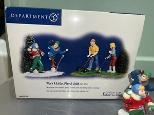 Dept 56 Snow Village - Work A Little, Play A Little - Set of 4 - #56.55208 - Picture 1 of 4