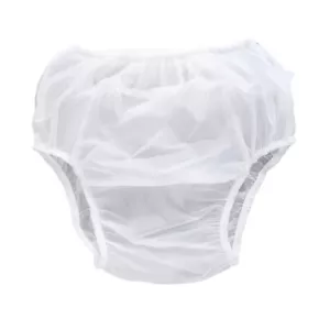 Plastic Pants Adult DIAPER NAPPY Incontinence Waterproof Underwear White frosted - Picture 1 of 13