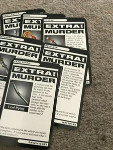 Cluedo Game, Set Of Weapons Cards. Genuine Parker Games Parts. - Picture 1 of 9
