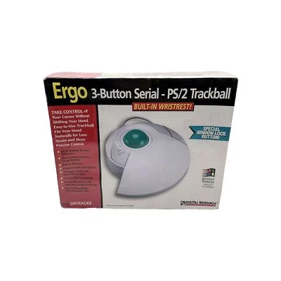 Digital Research Ergo 3-Button Serial PS/2 Trackball Mouse DRTRACKE Vintage - Image 1 of 3