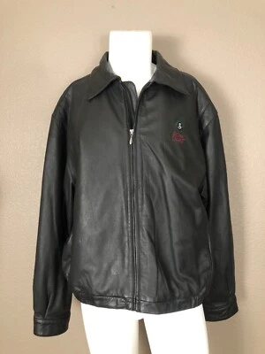 Chaqueta Bomber Silver Legacy Casino Resort Reno Cuero Negro Motocicleta Talla XXL Foto 1 de 4