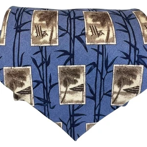 Tommy Bahama Men's Silk Neck Tie Blue Bamboo Palm Trees Hawaii Tropical Designer - Picture 1 of 8
