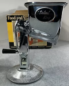 Salad King Food Processor Grinder Cutter Slicer Shredder Five Cones Chrome Retro - Picture 1 of 24