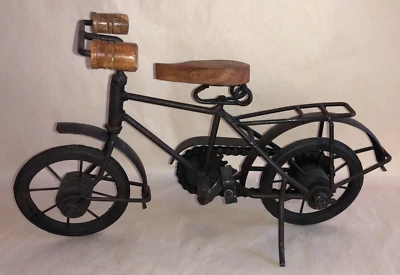 Vintage Bicycle Shelf Wall Desk Decor Metal Wood Bike Art 11"Lx7"Hx4"W Sculpture - Image 1 of 3