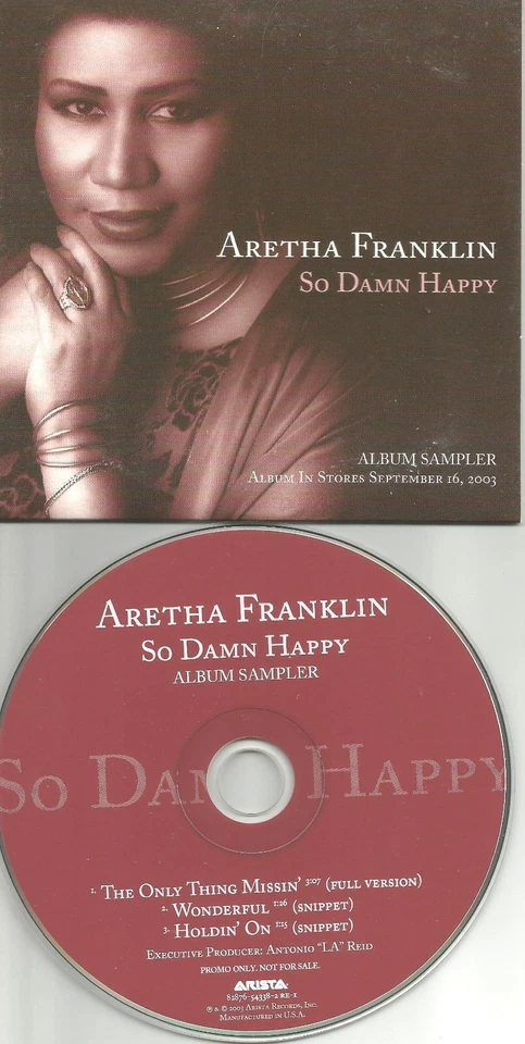 ARETHA FRANKLIN 2003 RARE Limited 3 SONG SAMPLER w/ Snippets PROMO DJ CD Single - Image 1 of 1