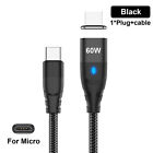3 In 1 Pd60w Type C To Type-C Micro Usb Ios Magnetic 3A Fast Charging Data Cable