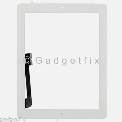 White Front Panel Touch Screen Glass Digitizer + Home Button Assembly for iPad 3 - Image 1 of 4