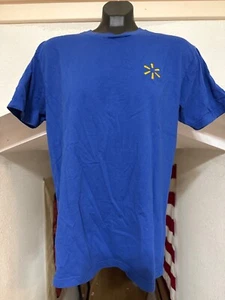 Walmart Blue Short Sleeve Employee Uniform Size Large Cotton Shirt - Picture 1 of 3