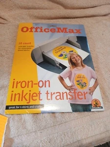 Hojas de transferencia de tela impresoras de inyección de tinta 7 hojas 8,5" x 11" nuevo Office Max - Imagen 1 de 7