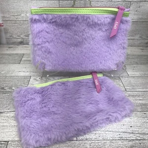 2 Bolsas de Maquillaje Ipsy Glam Púrpura Peludo (Solo Bolsas) - ¡Enero 2023 Cremalleras! 7x5 Nuevo - Imagen 1 de 3