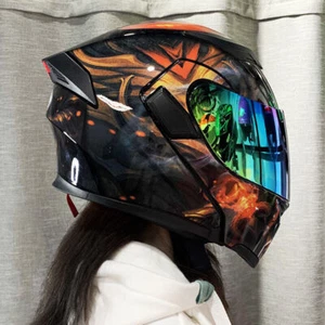 Dot Approved Motorcycle Helmet Modular Flip Up Dual Lens Motor Safety Helmets - Bild 1 von 12