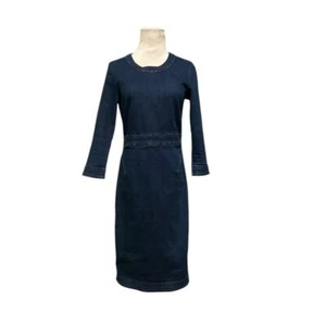 Banana Republic blue denim 3/4 sleeves sheath jean dress size 2 - Picture 1 of 14