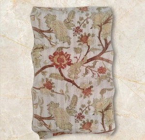 Cotton Kantha Quilt Indian Handmade Vintage Throw Reversible Coverlet Summer - Picture 1 of 6