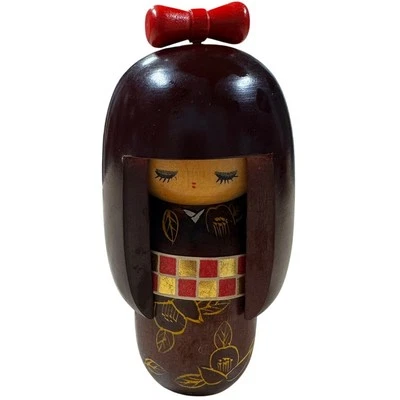 Japanese Creative Kokeshi Wooden Doll Vintage Hand Painted 5.5 Inch EUC - Image 1 of 4