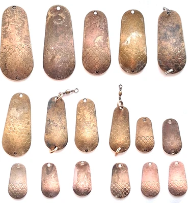 17 alte Blinker DAM EFFZETT 5 bis 26 g aus Messing u. Kupfer Länge: 30-68 mm - Bild 1 von 4