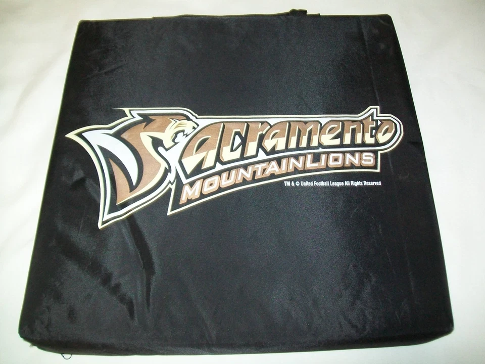 Cojín de asiento acolchado Sacramento Mountain Lions UFL fútbol negro espuma estadio Foto 1 de 4