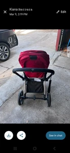 Cybex Platinum Priam Matte Black Frame W/ True Red Seat Pack Stroller $1,200 New - Picture 1 of 13