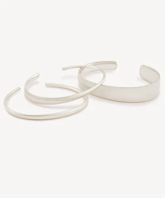 Juego de 3 brazaletes Kendra Scott Tiana Cuff Pinch - plata nuevos $80 envío gratuito Foto 1 de 3