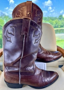 Ariat Western Cowboy Boots Bullhide Distressed Leather #34228 Men Size 10.5 - Picture 1 of 6