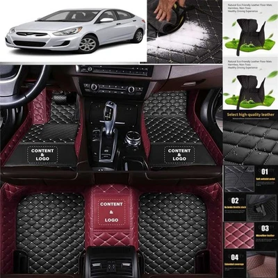 For Hyundai Accent Car Floor Mats Carpets Cargo Liners Custom All Weather Foto 1 de 4