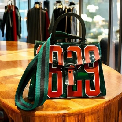 Delvaux 绿色斜挎包托特包顶部手柄挎包Brilliant The Hero乙烯基 — 第 1/4 张图片