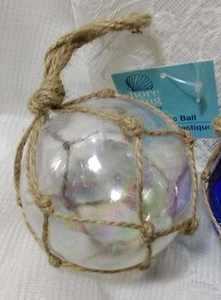 Shore Living NAUTICAL JUTE BALL CLEAR BUOY ORNAMENT DIY Décor Crafts NEW set 2 - Picture 1 of 1