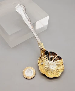 Vintage Lloyd Pascal & Co versilbert mit Vergoldung König Muster Beeren Löffel - Bild 1 von 6