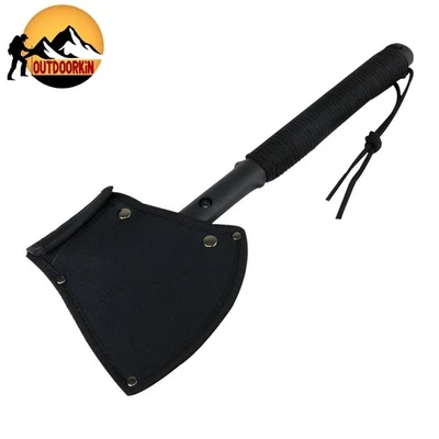 Black Throwing Axe Tactical TOMAHAWK Hatchet Survival MULTI TOOL Hammer + Sheath - Image 1 of 3