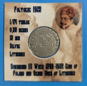 1625 Poltorak Polen - Sigismund III Vase - Silbermünze #144 - Bild 1 von 2